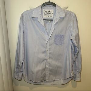 Frank & Eileen Eileen Relaxed Button-Up Shirt Ron Herman Exclusive Blue Size XS